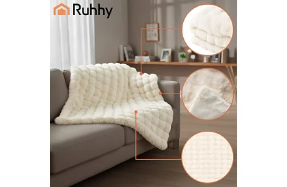 Teplý sametový biely prikrývka 160 × 100 cm