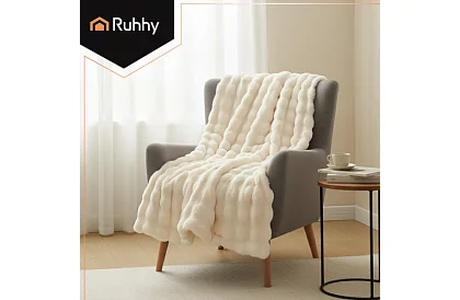 Teplý sametový biely prikrývka 160 × 100 cm