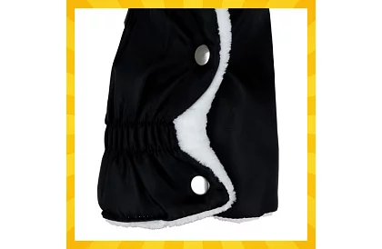 Čierny rukavník - teplé rukavice na kočík