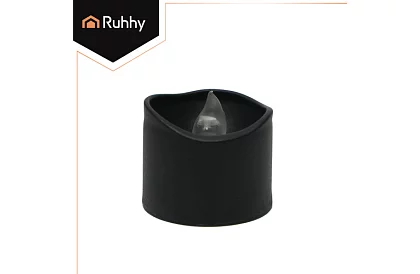 LED čierne sviečky s efektom plameňa 3,6 × 3 cm – sada 12 kusov