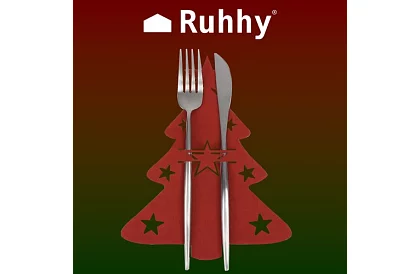 Vianočná kapsa na príbory – prestieranie 12 ks