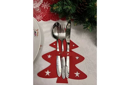 Vianočná kapsa na príbory – prestieranie 12 ks