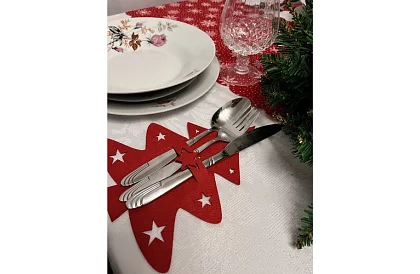Vianočná kapsa na príbory – prestieranie 12 ks