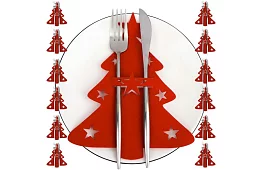 Vianočná kapsa na príbory – prestieranie 12 ks