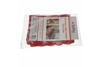 Dlhý vianočný červený behúň s vločkami – 150 x 35 cm