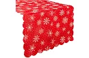 Dlhý vianočný červený behúň s vločkami – 150 x 35 cm