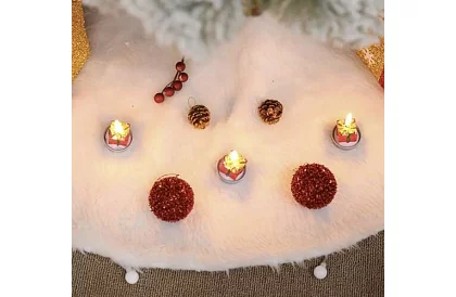 Podložka pod vianočný stromček – 150 cm, biela kožušina