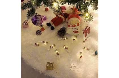 Podložka pod vianočný stromček – 150 cm, biela kožušina