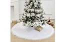 Podložka pod vianočný stromček – 120 cm, biela kožušina