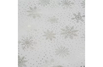 Ubrus so snehovými vločkami 180 x 140 cm – bielostrieborný