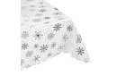 Ubrus so snehovými vločkami 180 x 140 cm – bielostrieborný