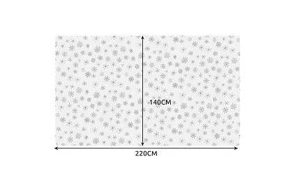 Ubrus so snehovými vločkami 220 x 140 cm – bielostrieborný