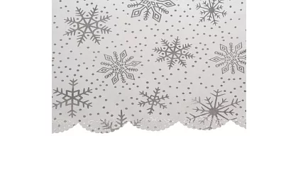 Ubrus so snehovými vločkami 220 x 140 cm – bielostrieborný