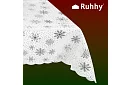 Ubrus so snehovými vločkami 220 x 140 cm – bielostrieborný