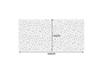 Ubrus so snehovými vločkami 260 x 140 cm – bielostrieborný