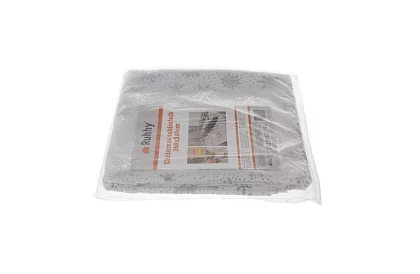 Ubrus so snehovými vločkami 260 x 140 cm – bielostrieborný