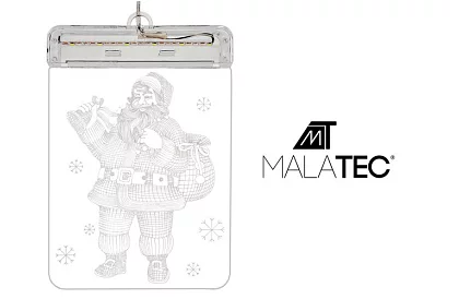 LED vianočná vitráž na batérie – SANTA