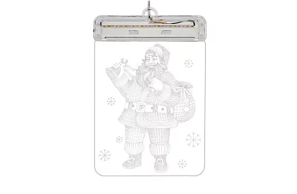 LED vianočná vitráž na batérie – SANTA