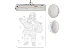 LED vianočná vitráž na batérie – SANTA