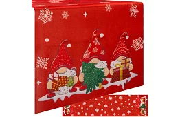 Dlhý vianočný behúň 220 x 40 cm – červený s škriatkami