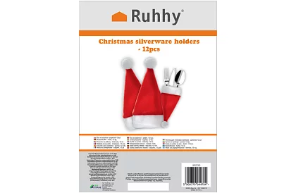 Vianočná kapsa na príbory – sada 12 ks
