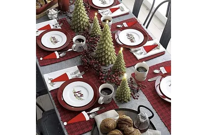 Vianočná kapsa na príbory – sada 12 ks