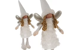 Vianočná biela víla s krídlami – 40 cm