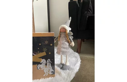 Vianočná strieborná víla s krídlami – 40 cm