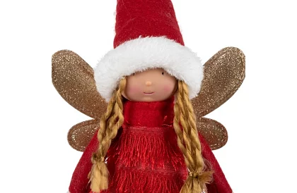 Vianočná červená víla s krídlami – 40 cm