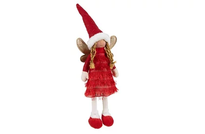 Vianočná červená víla s krídlami – 40 cm