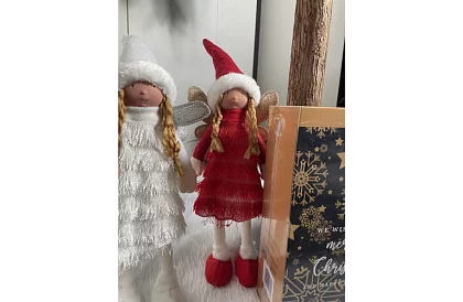 Vianočná červená víla s krídlami – 40 cm