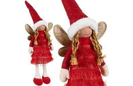 Vianočná červená víla s krídlami – 40 cm