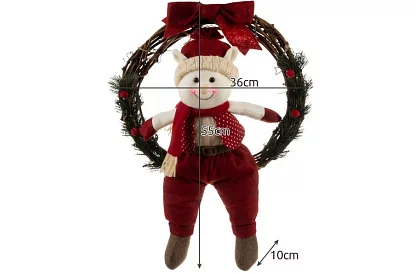 Vianočný veniec na dvere ELF – 36 × 55 cm