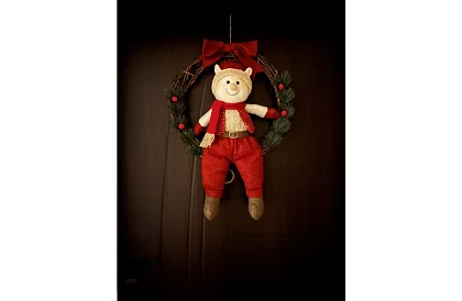 Vianočný veniec na dvere ELF – 36 × 55 cm