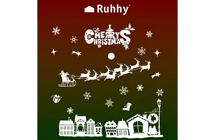 Vianočné samolepky na okno – Merry Christmas