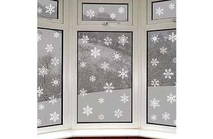 Vianočné samolepky na okno – vločky