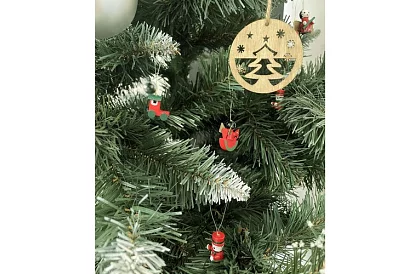 Vianočné drevené ozdoby - 10 kusov