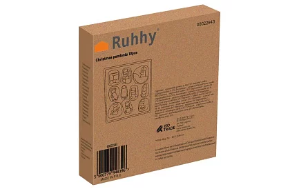 Vianočné drevené ozdoby - 10 kusov