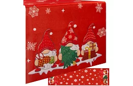 Dlhý vianočný behúň 150 x 40 cm – červený s škriatkami