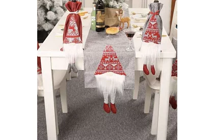 Dlhý vianočný behúň so škriatkom 215 x 34 cm