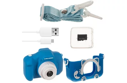 Digitálny fotoaparát pre deti Full HD s 32GB kartou – modrý