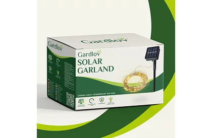 Dekoratívny vonkajší solárny reťaz 15 metrov – teplá biela