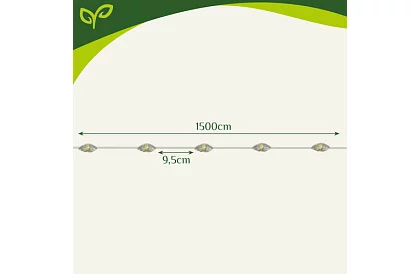 Dekoratívny vonkajší solárny reťaz 15 metrov – teplá biela