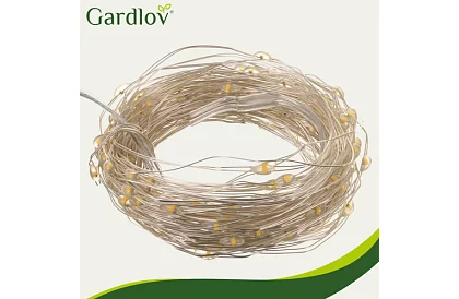 Dekoratívny vonkajší solárny reťaz 15 metrov – teplá biela