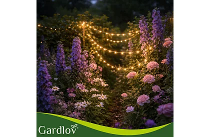 Dekoratívny vonkajší solárny reťaz 15 metrov – teplá biela