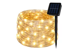 Dekoratívny vonkajší solárny reťaz 15 metrov – teplá biela