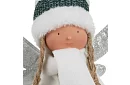 Vianočná sediaca biela víla s krídlami – 32 cm