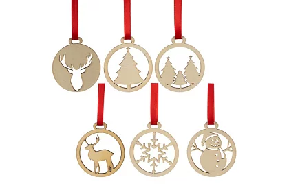 Drevené vianočné ozdoby 36 kusov