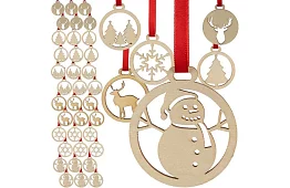 Drevené vianočné ozdoby 36 kusov