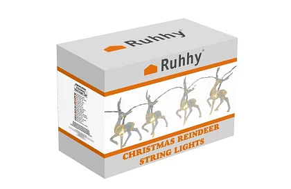 Vianočný LED reťaz na batérie 145 cm - Sobí svetelná girlanda